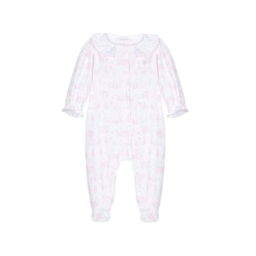 Toile Bunny Footie, Pink (3 mo)