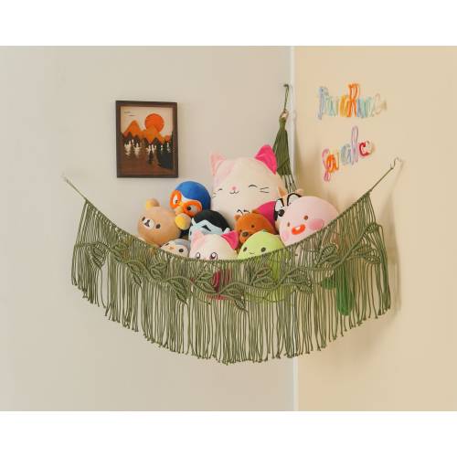 Macrame Toy Net, Macrame Toy Hammock, Gift For Kids, Wall Stuffed Animal, Boho Macrame, Nursery Decoration, Stuffed Animal Storage I10