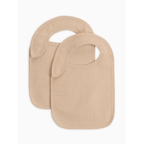 Colored Organics Classic 2-Pack Muslin Bibs Clay one size