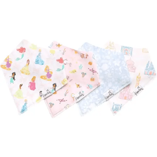 Copper Pearl Baby Bandana Drool Bibs for Drooling and Teething 4 Pack Gift Set Disney Princess