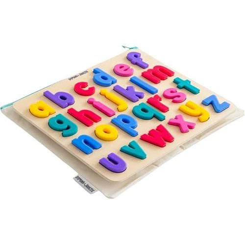xyz Find & Fit Silicone Puzzle - Lower Case Alphabet Educational Toddler Learning Toy with Canvas Storage Bag - Durable, Fun, Hands-On Activity for Kids and Preschoolers - Ages 0+