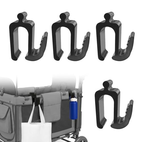 Wonderfold Wagon Accessories, Upgraded Multifunctional Side Hooks for Wonderfold Wagon W4 - Durable, Space-Saving Travel Organizer with Sturdy Design (4, Upgraded)