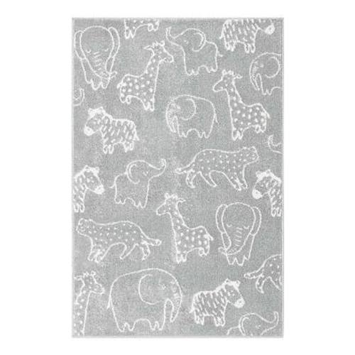 Unique Loom Safari Animals Whimsy Kids Throw or Area Rug