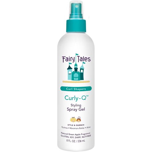 Fairy Tales Curly Q Kids Styling Spray Gel – Paraben, Sulfate, Gluten, and Nut Free – For all Types of Curls Including Multi Cultural Hair – 8oz.