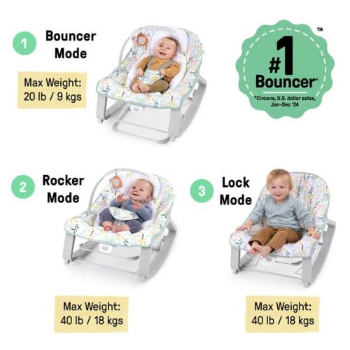 Ingenuity Keep Cozy 3-in-1 Grow with Me Baby Bouncer Rocker & Toddler Seat - Isle of Palms