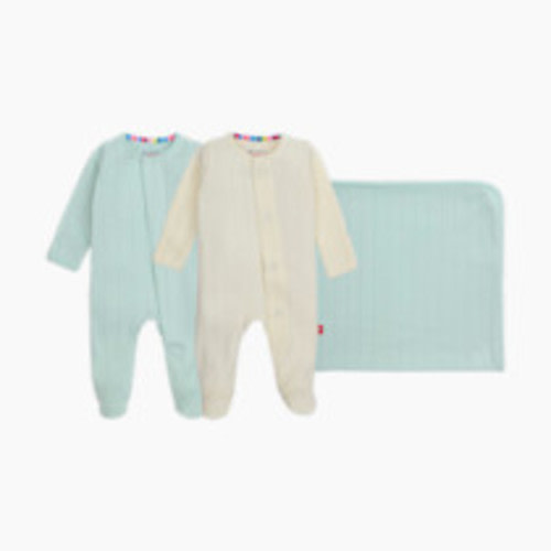 Magnetic Me Pointelle Organic Magnetic 3 Piece Gift Set - Moonlight Pointelle, 0-3 M