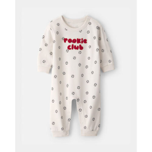 Baby 'Rookie Club' French Terry Jumpsuit - Ivory | Carter's