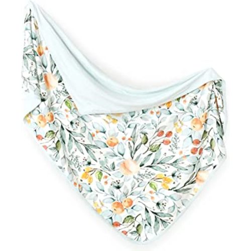 GRSSDER Baby Blankets Super Soft Stretchy Jersey Knit Swaddle Blanket for Girls and Boys, Double Layer Reversible Receiving Blankets 34 x 44, Extra Large for Swaddling, Cute Fruit Pattern
