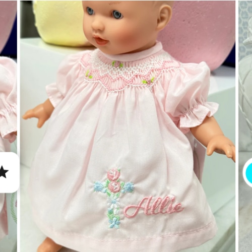 Rosalina Pink Dress 10" Abbey Doll (Doll, Dress, and Embroidery)
