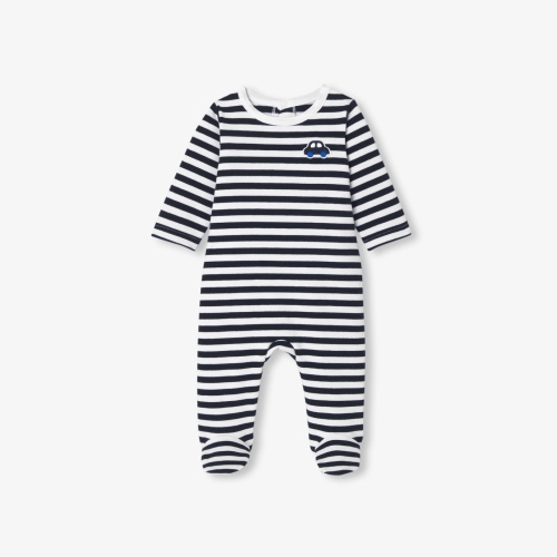 Baby boy pajamas in striped fleece