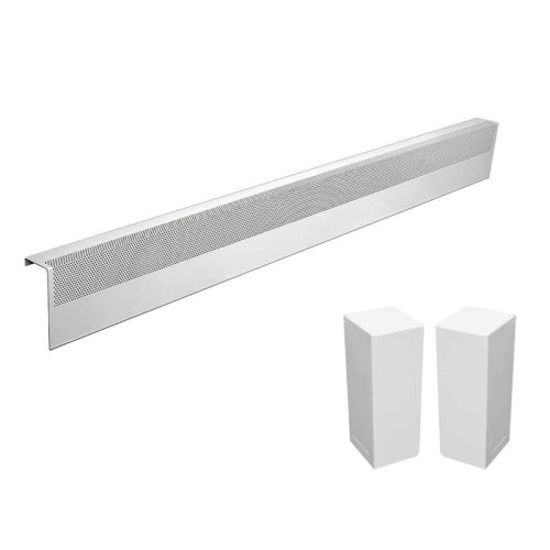 6 ft Baseboarders Basic Series child safe Baseboard Heater Cover Set – White | Heater Cover & Endcaps Included