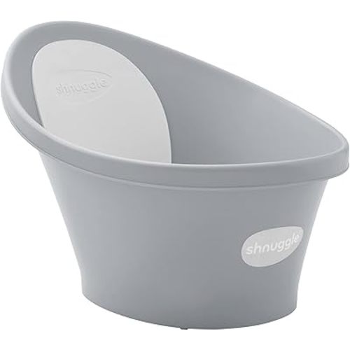 Newborn Baby Bath | Built in Support Bump and Soft Backrest | Suitable from Newborn | Bath Seat Support Includes Plug | Pebble Grey