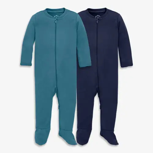 Baby organic zip footie 2-pack (0-3)