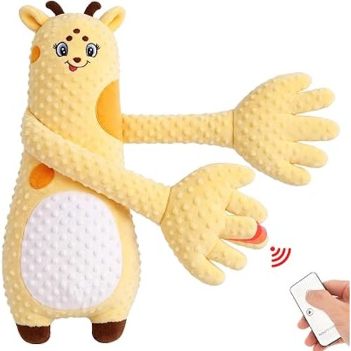 LiKiLiKi Yellow Giraffe Interactive Plush Toy, Soft Stuffed Animal with with Remote Control, Cute Plush Doll for Toddlers and Kids