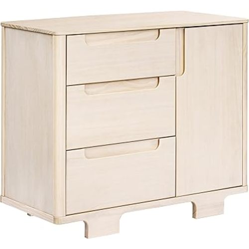 Babyletto Yuzu 3-Drawer Dresser with Over 10-inch Drawer Extension in Washed Natural, Greenguard Gold Certified