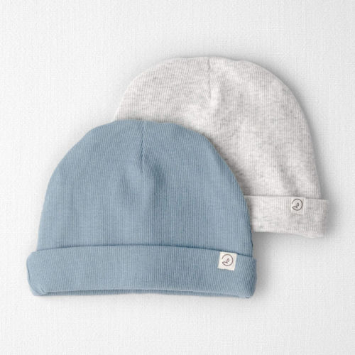Baby 2-Pack Organic Cotton Rib Caps | Carter’s Oshkosh Canada