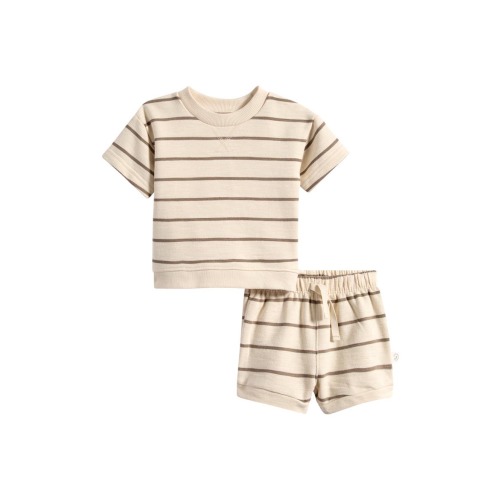 Stripe T-Shirt & Shorts Set