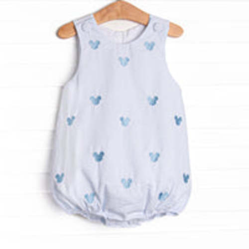 Storybook Silhouettes Embroidered Bubble, Blue Seersucker – Stitchy Fish