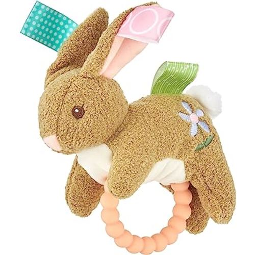 Taggies Teether Baby Rattle, 6", Harmony Bunny