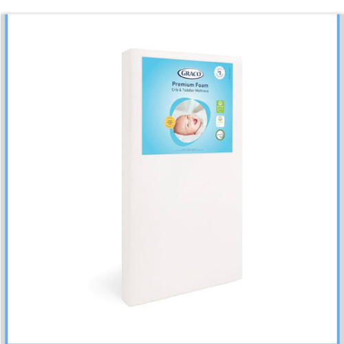 Graco Premium Crib & Toddler Mattress – GREENGUARD Gold Certified, CertiPUR-US Certified Foam, Machine Washable Cover with 100% Waterproof Surface, Fits Standard Full Size Baby Crib and Toddler Bed