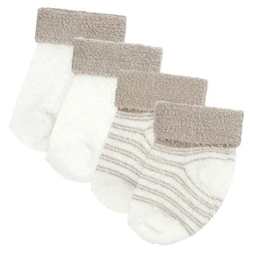 4Baby 2 Pack Booties Chenille Natural | Baby Bunting AU