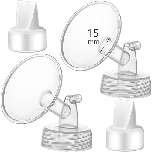 15mm Flange and Duckbill Valve Compatible with Spectra S1 S2 9 Plus Breastpump Replacement to Spectra Pump Parts, Not Original, Replace Accessories.