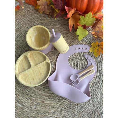Bamboo Feeding Set - Dusty Pink