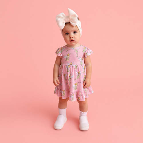 Disney Tinker Bell Tie Back Ruffled Bodysuit Dress