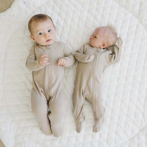 Oatmeal Organic Cotton Ribbed Zipper – Simple Steps Market