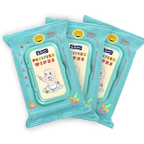 Dr. Fischer Pacifier Wipes, 100% Food Grade, Non-toxic for Bottles, Paci, Toys, Pumps, and More