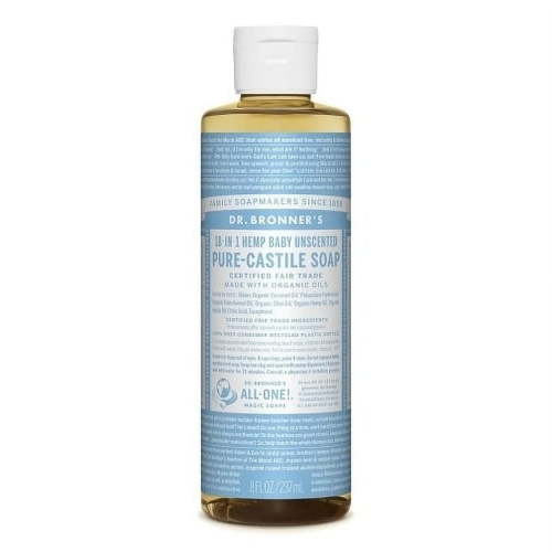 Dr. Bronner's Organic Pure Castile Liquid Soap Baby Mild Unscented 8 fl oz