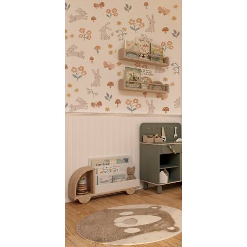 Meadow Bunnies Wall Decals, Forest Nursery, Bunny decal,Wildflower Wall Decals,Pastel Decals,Flower Wall Stickers, Muted Decals,Boho Nursery