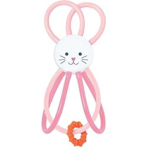 Manhattan Toy Zoo Animal Winkel Bunny Rabbit Multicolor Rattle & Sensory Teether for Baby and Toddler