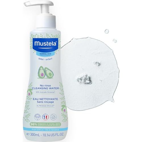 Mustela No-Rinse Micellar Cleansing Water for Babies - Made with Natural Avocado Perseose & Aloe Vera - Safely Cleans Baby's Face, Hands & Diaper Area - 1 or 2-Pack - Various Sizes