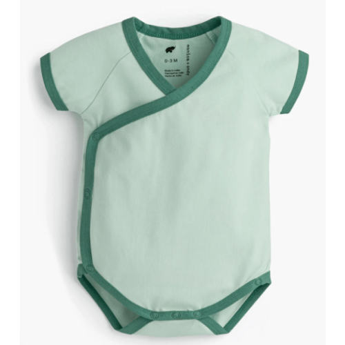 Short Sleeve Lucky Bodysuit - Organic Baby Clothes - Monica + Andy, Green, 3-6 mos