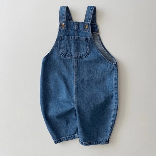 Baby Flower Corduroy Denim Pocket Overalls