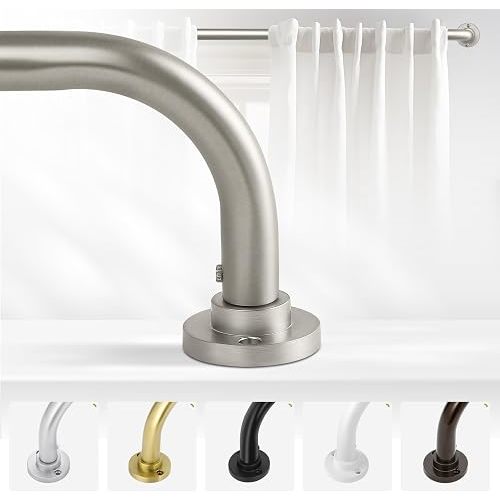 Wrap Around Blackout Curtain Rod 28-48 Inch Heavy Duty Satin Nickel