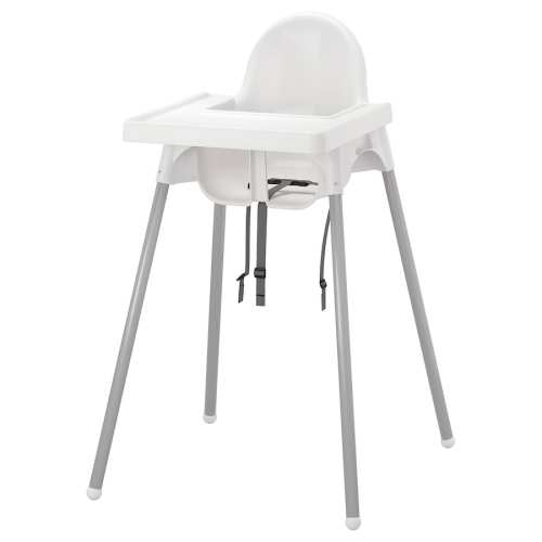 ANTILOP High chair, white/silver