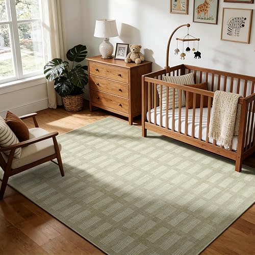 BGASZ Washable Area Rugs 5'x7', Ultra Soft Carpet for Kids Room,Non-Slip/Low Pile,Stain Resistant, Indoor Carpet for Bedroom Nursery Kids Playroom Office Dining Room Home House Décor