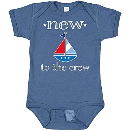 inktastic Baby Boy New To the Crew Sailboat Baby Bodysuit
