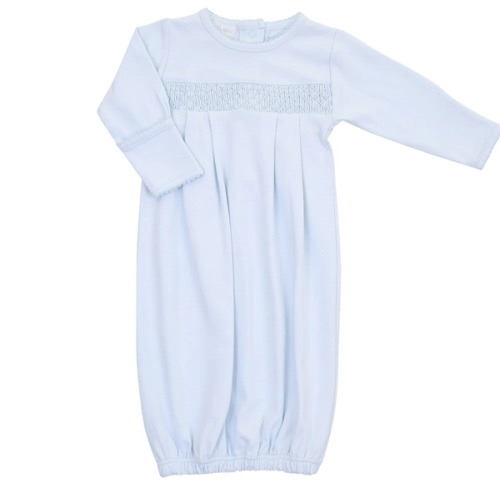 Essentials Solid Smocked Gown - Blue – Magnolia Baby