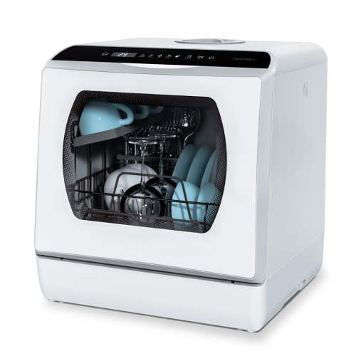 Hermitlux Portable Countertop Dishwasher, 5 Washing Programs, 5L Built-in Water Tank and Air-Dry Function, HMX-DW03