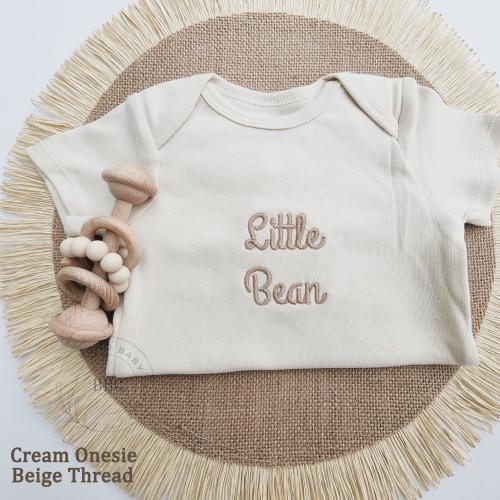 Embroidered Onesies® Brand, Little Bean, Onesies® Coffee Bean, Onesies® Custom Natural Neutral Onesies® Baby Announcement Family, Misc 210