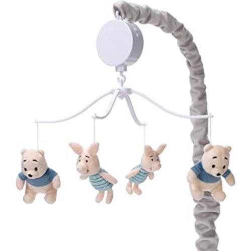 Lambs & Ivy Disney Baby Forever Pooh Bear Musical Baby Crib Mobile, Gray/Beige