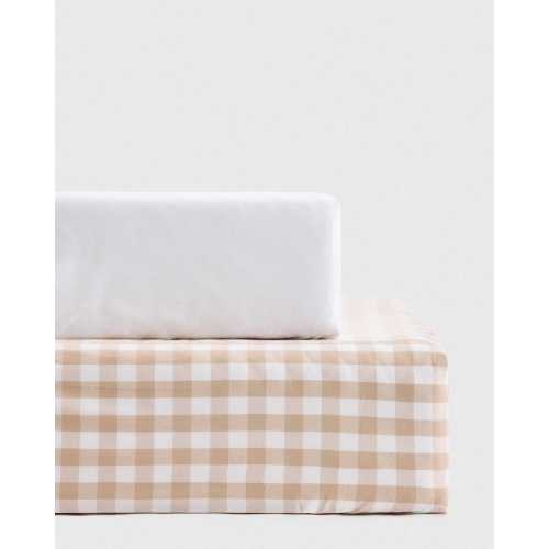 Organic Percale Gingham Crib Sheet 2-Pack