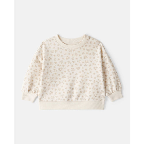 Baby Girl Floral Print French Terry Long-Sleeve Pullover Sweatshirt - Ivory - Carter's | Carter's