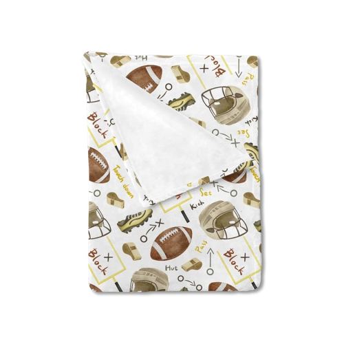 Watercolor American Football Baby Blanket for Boy Girl American Football Rules Swaddle Blankets Outdoor Sports Gift Newborn Infant Nursery Stroller Crib Receiving Blanket Playmat Soft Warm 30x40