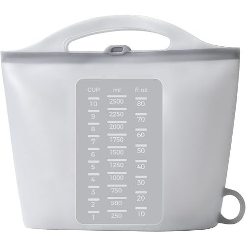 Large 85oz Silicone Microwave Steam Sterilizer Bag for Baby Bottle, Breast Pump Parts Other Toddler Accessories, Portable Travle Reusable Sterilizing Storage Bag, Cooking Bag for Vegetables