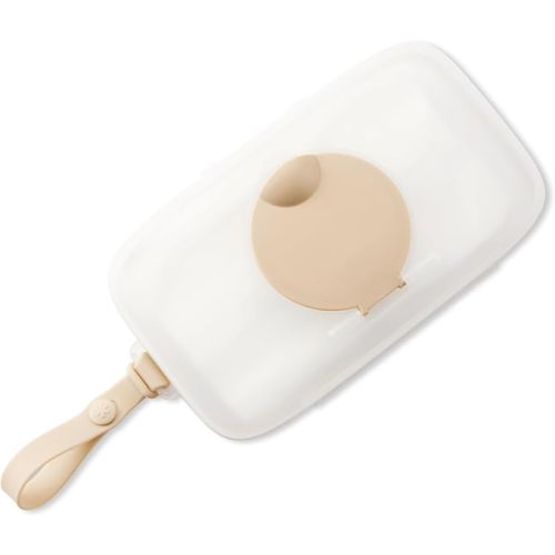 Skip Hop Baby Wipes Dispenser Case, Holds Up to 40 Wipes, Grab & Go Travel Wipe Holder with Snug Seal, Oat
