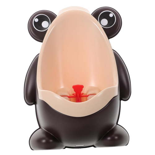 SWAEAZR Cute Frog Potty Training Urinal for Boys with Funny Aiming Target, Potty Training Urinal for Boys, Wall-Mounted Toilet Training Bowl with Suction Cup-Brown